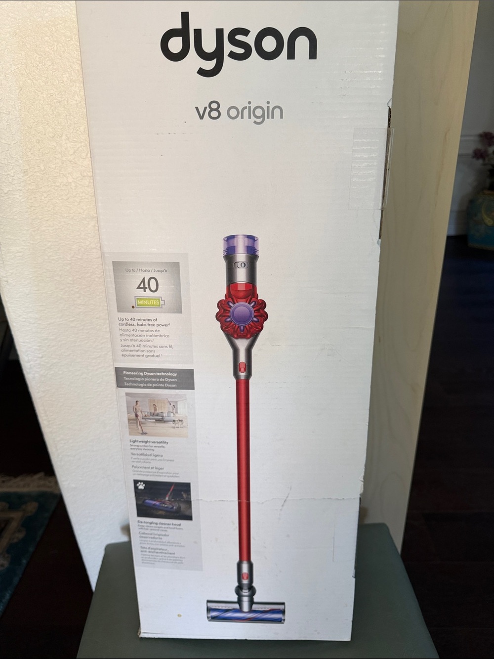 Dyson V8 Origin Cordless Stick Vacuum - Red and Purple Trim